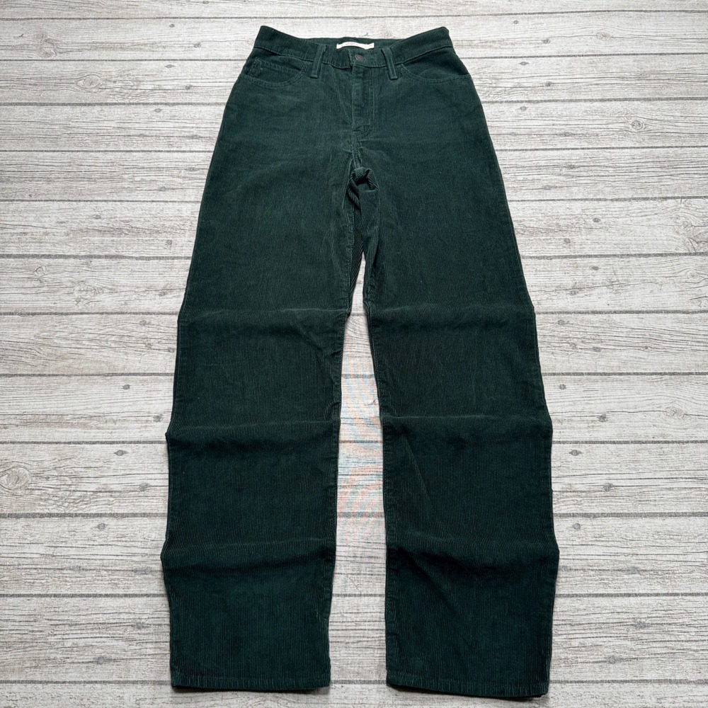 Levi's Pants Women's 25 Green 94 Baggy Corduroy High Rise Wide Leg Classic Retro
